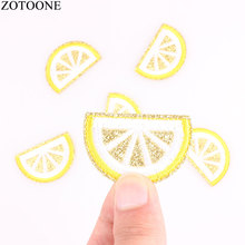 ZOTOONE 10PCs Iron On Patches For Clothing Gold Lemon Embroidery Patch Appliques Badge Stickers For Clothes Jeans 3.3x4.7cm G 2024 - buy cheap