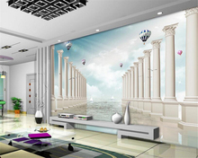 Beibehang Custom Wallpaper Roman Pole Sky Living Room Bedroom Mural Dream TV Background Decorative Mural 3D wallpaper for walls 2024 - buy cheap