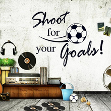 Shoot for your goal-pegatinas de pared de fútbol para habitación de niños, decoración de dormitorio de niño, calcomanías artísticas de pared, regalo 2024 - compra barato