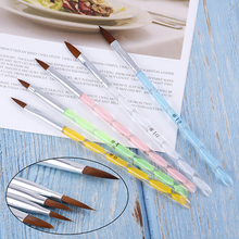 5Pcs Nail Art Brush Tools Set Acrylic UV Gel Painting Drawing Brushes Cuticle Pusher Tool Colorful Crystal Pen Hot 2024 - buy cheap