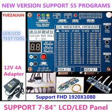 Novidade! Testador de painel de tela lcd, laptop, tv/lcd/led, suporte de 7 "-84", interface lvds 14pcs, adaptador 12v 4a e inversor 2024 - compre barato