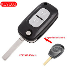 Пульт дистанционного управления Keyecu PCF7946, 2 кнопки, 434 МГц, для Renault Clio Kangoo Modus Master 2006-2012 VA2 Blade 2024 - купить недорого