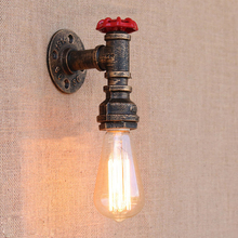 Steam punk Loft Industrial iron rust Water pipe retro wall lamps Vintage E27 LED sconce wall lights for living room bedroom bar 2024 - buy cheap