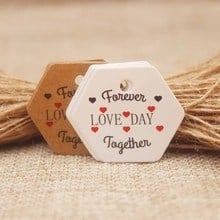 3*3cm 100pcs/lot  mutli styles hexagon shape wedding faovrs label tag handmade gifts hang tag label kraft sweet love tag 2024 - buy cheap