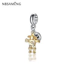 2018 Trendy Silver Plated Beads Golden Scarecrow Guardian Charm & Clear CZ Charms Fit Original Bracelet Women Diy Jewelry 2024 - buy cheap