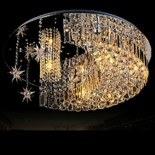 Lámpara de cristal moderna para sala de estar, iluminación de estrellas y Luna para restaurante, accesorio de iluminación led para el hogar 2024 - compra barato