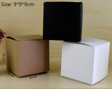 20pcs/lot-9*9*9cm White Black Kraft Gift Box Cosmetic Bottle Jar Box Craft Gift Handmade Soap Candle Storage Boxes valve tubes 2024 - buy cheap