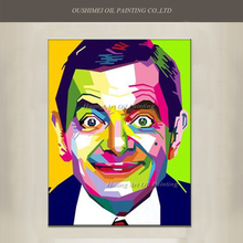 New Hand Painted Funny Man Bean Canvas Portrait Oil Painting Actor Rowan Atkinson Acrylic Paintings Hang Home Decor  Pictures 2024 - buy cheap