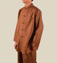 high quality brown Buddhism cultivating clothes lay meditation suits zen martial arts uniforms monks clothing male men 2024 - buy cheap