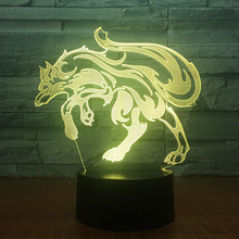 Fierce Wolf 3D LED LAMP NIGHT LIGHT Multi Colors RGB Bulb Decorative Gift Cartoon Toys Luminaria Battery USB Fast Drop Shipping 2024 - buy cheap