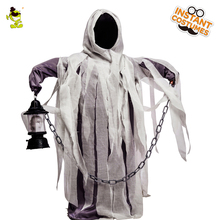 Halloween Party Children Ghost Costume Cosplay Devil Ghost With Hooded Robe Role Play Kids Ghost Costumes for Unisex 2024 - buy cheap
