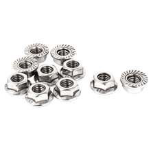 CNIM Hot 8mm Height M8 Thread Stainless Steel Serrated Hex Flange Nuts 10 Pcs 2024 - buy cheap
