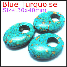 New 5 PCS Nature Blue Turquoisee Pendants Fashion Jewelry Accessories Size 30x40MM Wholesale Price Free Shiippings 2024 - buy cheap