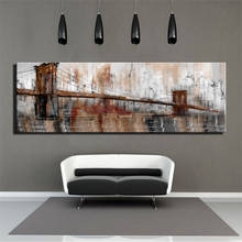 Modern City Scenery Canvas Painting Dark Shades City Bridge Landscape Wall Art Pictures For Bed Room Living Room Cuadros Decor 2024 - buy cheap
