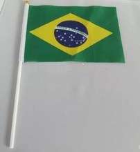 14*21 cm brasil mão sinal acenando bandeira pequena bandeira bandeiras 2024 - compre barato