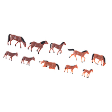 10 Pieces 1/87 HO Scale Painted Farm Animals Model Horse Train Layout Farm 2024 - buy cheap