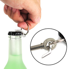 1PC Portable Mini Light Stianless Steel Bottle Opener Keychain Key Chain Ring Pendant Pocket EDC Tool 2024 - buy cheap