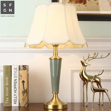 Copper table lamp bedside lamp ceramic lamp high-end luxury table lamps for living room decorated Bedroom led lamps 2024 - buy cheap