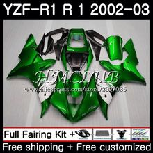 Cuerpo para YAMAHA YZF R 1 YZF 1000 YZF-R1 2002 2003 20HC.5 YZF R1 02 03 YZF-1000 YZF1000 YZFR1 02 03 verde brillante carenado marco 2024 - compra barato