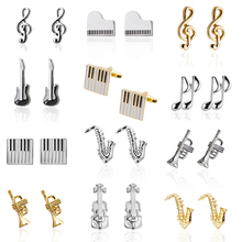 High Quality 2018 Fashion Musician Cufflinks sax Piano music designs copper material men cufflinks whoelsale&retail 2024 - buy cheap