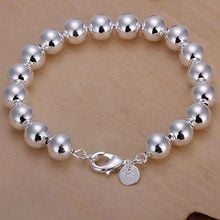 H136-2 925 jewelry silver plated  bracelet,  silver plated   fashion jewelry 10mm Hollow Beads Bracelet /angajena dywamqda 2024 - buy cheap