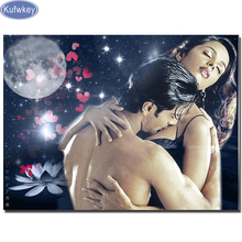 5D diy diamond painting full Square/Round diamond embroidery love Couple kiss moon Rhinestone mosaic Cross stitch decoration gif 2024 - buy cheap