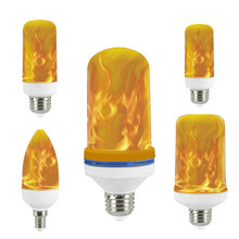Светодиодная лампа с пламенем 3 Вт 5 Вт 7 Вт 9 Вт E27 E26 E14 E12 Лампа с пламенем AC 85-265 в эффект лампы с огнем Мерцающая эмуляция Декор Светодиодная лампа 2024 - купить недорого