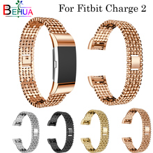 Banda de reloj de acero inoxidable de alta calidad para Fitbit Charge 2 Correa de reloj inteligente pulsera de repuesto accesorios de lujo 2024 - compra barato