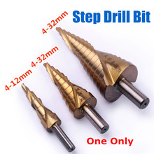 CHEERBRIGHT 1PC Triangle Shank HSS Titanium Coated Step Drill Bit 4-12/4-20/4-32mm Spiral Grooved Stepped Drill for Metal 2024 - buy cheap