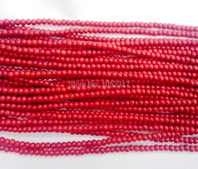 Wholesale 3-4mm Bead Length 40cm/16inch Strand Red stone Howlite Howlite Round Beads Loose Bead GIFT DIY Gift 2024 - buy cheap