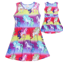 Summer Baby Girl Dress with Unicorn Cartoon Princess Sleeveless Dresses Children Clothing Kids Clothes 2024 - buy cheap