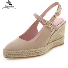 Sgesvier de gran tamaño 33-44 sandalias de verano para las mujeres, hebilla Sandalias de tacón alto plataforma elegante cuñas sandalias de mujer zapatos de baile de graduación G585 2024 - compra barato