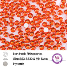 Glue-on SS3 To SS30 Hyacinth Flatback Round Glass Non Hotfix Rhinestones For Nail Art Bags Shoes Garment 2024 - buy cheap