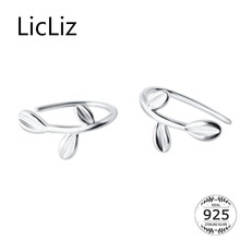 LicLiz New 925 Sterling Silver Leaf Stud Earring for Women New Bud Leaf Stud Earring White Gold Jewelry without Post LE0512 2024 - buy cheap
