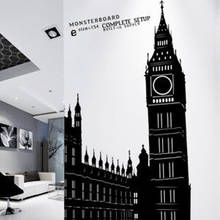 Free Shipping England City Tower Vinyl Wall Decal Bell Tower Huge Building Background Wall Sticker Living Room Home Decoration 2024 - buy cheap