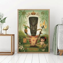 Tiki deus por mark ryden infantil estranho mundo escuro posters da arte da parede quadros pintura parede para o quarto decoração casa 2024 - compre barato