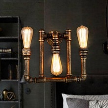 Лампа в нордическом стиле для водопроводной трубы в стиле лофт, винтажные Настенные светильники для дома, антикварная прикроватная лампа Эдисона 2024 - купить недорого