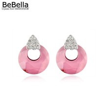 BeBella trendy round shape stud earrings made with Austrian crystals from Swarovski for women gift 2024 - buy cheap