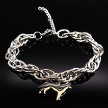 Silver Color Pokemon Stainless Steel Bracelets Women German Shepherd Necklace Jewelry Gift pulseras mujer moda B9062S02 2024 - buy cheap