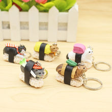 5pcs Cute Sushi Cat Pendant Keychains Keyrings Lovely Cats Key Rings Holders Women Girl's Gifts For Handbag 2024 - buy cheap