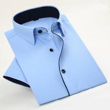Мужская брендовая рубашка с коротким рукавом, деловая формальная рубашка из Твила, модная одежда для мужчин 2024 - купить недорого