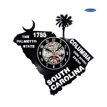Relógio de parede decorativo vintage com gravação de vinil, presente da américa, eua e cidades do sul 2024 - compre barato