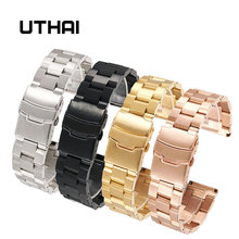 Uthai s03 pulseiras de metal pulseira feminina 20mm pulseira de relógio moda prata sólida aço inoxidável luxo 22mm pulseira de relógio 2024 - compre barato