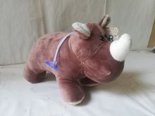 about 25cm cute cartoon gray rhinoceros plush toy soft doll kid's toy birthday gift b1542 2024 - buy cheap