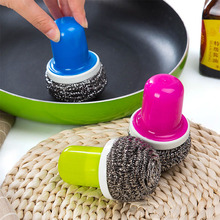 cleaning tools Steel ball with handle kitchen cleaning steel ball brush stainless steel decontamination brush pot brush brush 2024 - buy cheap