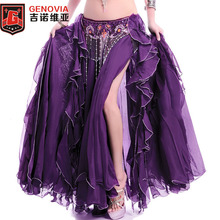 Belly Dance Costume 2 Layers With Slit Skirt Dresses Professional Belly Dance Skirt New 12 Colors 2024 - buy cheap