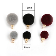 10pcs/lot Flocking Round Ball Beads Charms For Diy Jewelry Making 3 Colors (8mm/12mm) Autumn And Winter Season Color Pendant 2024 - buy cheap