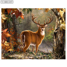 Diamond Painting Deer Needlework Cross Stitch Full Square Rhinestone Diamond Embroidery Animal Deer Picture XY1 2024 - buy cheap