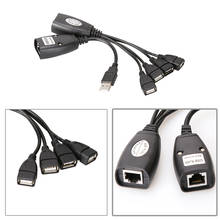 NEW 1 Set USB Ethernet RJ45 To 4 USB2.0 Adapter Extender LAN Network Standard Cat5/Cat5e/Cat6 Extension Cable 2024 - купить недорого