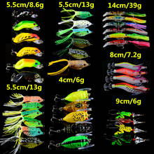 LINGYUE Set Mixed 7 Models 37pcs/lot Fishing Lures Frog bait and Squid Lure Mix Bass Crankbait Wobblers Fishing Tackle Wholesale 2024 - buy cheap